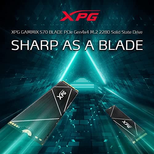 XPG ADATA GAMMIX S70 Blade M.2 NVME 1TB PCIe Gen4x4 2280 Internal Solid State Drive/SSD, Read/Write Speed Up to 7,400/6800 MB/s - (AGAMMIXS70B-1T-CS) Compatible with PC, Laptop and Play Station 5 4