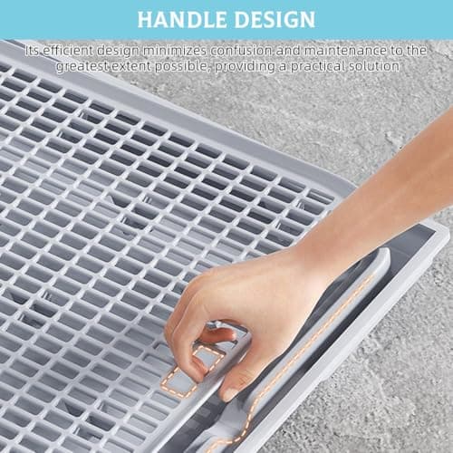 Qpets® Cat Litter Tray,Layer Detachable Cats Litter Box,Mesh Grid Cat Catching Tray for Bin Waste Collection (42cmx28.5cm) 5