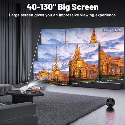 OLV Mini Projector for Home, 4K 1080P Full HD Projector Supports Netflix, Prime and YouTube Etc. WiFi 5G, BT-5.0, Cinema Projector 180° Android 11, Compatible with TV Stick/Windows/iOS/Android 4