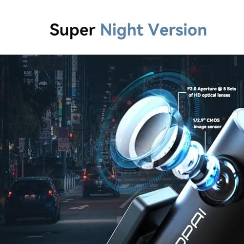 DDPAI Dash Cam for Car, 2K Resolution, with 3MP Camera | Emergency Accident Lock | Wi-Fi & App Control | Night Vision | 140° Wide Angle | Car Dashcam with G-Sensor | Built-in Super Capacitor 5