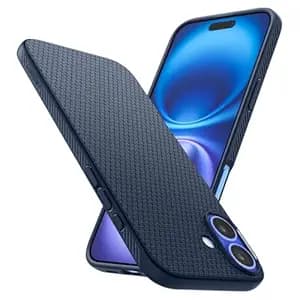Spigen Liquid Air Back Cover Case for iPhone 16, Durable Protection, Air Cushion Technology - TPU | Navy Blue