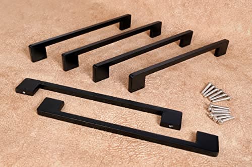 Amar Enterprise Stainless Steel 8 Inches Kitchen Cabinet & Drawer Handles, Dark Matt Black Handles, Wardrobe Handles,Furniture & Door Pull Handles, Pack of 6 Pieces 2