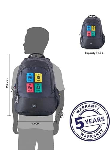 Wiki Stylish Unisex Backpack 2 Durable & Lightweight backpack for Men & Women | Backpack for Office, Gym, Travel (31.5 Litre, Black) 2