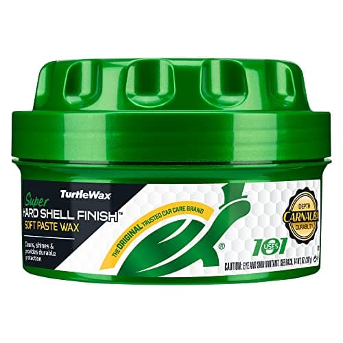 Turtle Wax Super Hard Shell Finish Paste Wax – Carnauba Car Wax Polish for Deep Gloss Shine, Paint Protection & UV Defence