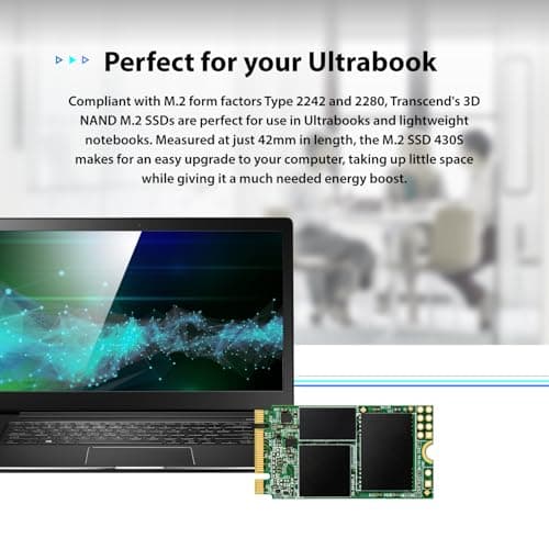Transcend 512GB M.2 2242 Internal (SSD) Solid State Drive | SATA III 6Gb/s | SSD 430S | 3D NAND | Read/Write - up to 560/500 MB/s | 280 TBW | 5 Yrs. Warranty | TS512GMTS430S 5