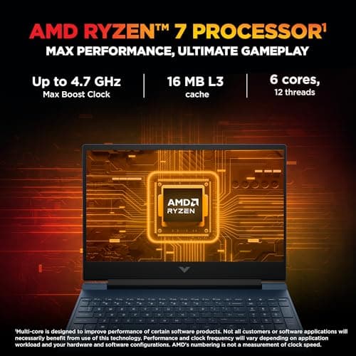 HP Smartchoice Victus, AMD Ryzen 7 7445HS, 6GB RTX 3050, 16GB DDR5(Upgradeable) 512GB SSD, FHD, 144Hz, 300 nits, 15.6''/39.6cm, Win 11, M365* Office24, Blue, 2.29kg, fb3134AX/3120ax, Gaming Laptop 3