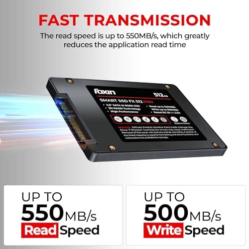 Foxin 512 GB PRO SSD | Internal Solid State Drive | 3D NAND Technology & 2.5 Inch SATA III 6GB/S | Read/Write Speed Upto - 550/500 MB/s | Compatible with PC/Desktop/Computer/NVR/DVR | 5 Yrs Warranty 5