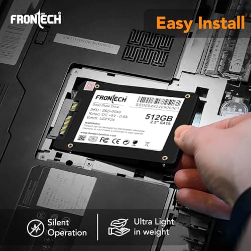 FRONTECH 512GB Internal SSD, 2.5 SATA3, Low Energy Consumption, Ultra Fast with Read/Write Speed Upto 500/460 Mbps, (SSD-0049, Black & White) 4