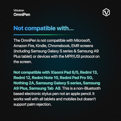 Virtutron Electronic Non-Bluetooth Universal Stylus Pen| High-Precision Digital Pencil| Compatible with iPhone, iPad, Samsung, Android, Tablet & Mobiles- White 3