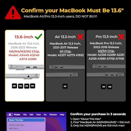 MOCA Case Compatible for New Apple MacBook Air 13 inch 2026 2025 2024 2022, M5 A3449 M4 A3240 M3 A3113 M2 A2681 Touch ID, Mac Air 13.6" Laptop Protective Plastic Hard Shell Cover (Baby Pink) 2