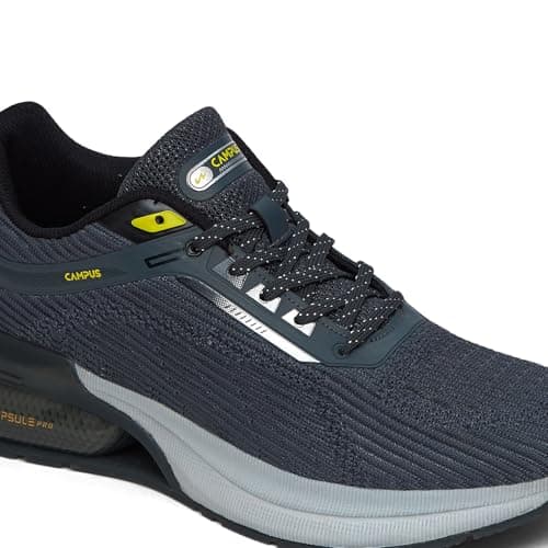 Campus Men's Canva Running Shoes D.Gry/BLK - 8UK/India 4
