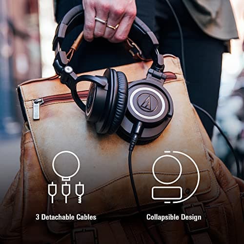 Audio-Technica Ath-M50X Wired Over Ear Headphones Without Mic (Black) 5