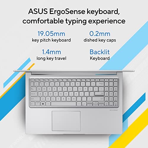 ASUS Vivobook 15, Intel Core i3 13th Gen 1315U, 12GB RAM, 512GB SSD, FHD 15.6", Windows 11, Office Home 2024, Cool Silver, 1.7Kg, X1504VA-BQ331WS, Intel UHD iGPU, Thin & Light, 42Whrs Laptop 3