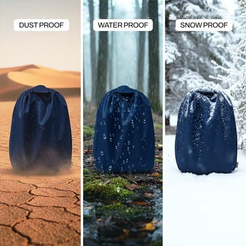 MUTMAIN Full Bag Cover Waterproof rain Cover for Backpack 20L to 50L with Storage Pouch, Drawstring Bag Design, All Side Covered Bags for School, Laptop, Travel and Camera with Shoulder Strap (Nblue) 3