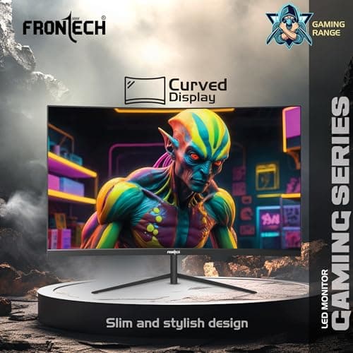 FRONTECH 27-Inch (68.58 cm) Curved Gaming LED Monitor | Full HD 1080p | 120Hz Refresh Rate | RGB Lights | HDMI & VGA Dual Input | Wall Mountable | 3 Years Warranty (MON-0053A) 2