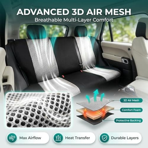 FH Group FB102102 Classic Cloth Car Pair Set High Back Seat Covers w. Gift, Gray/Black- Fit Most Car, Truck, SUV, or Van 3