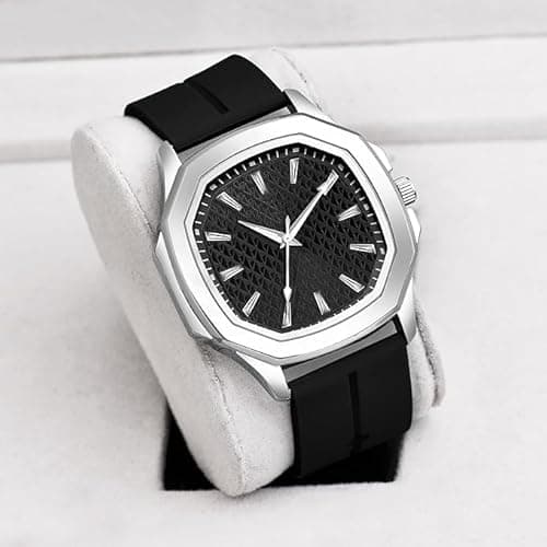 styledose Minimalist dial Softest Adjustable Silicon Belt Quartz Analog Wrist Watch for Men (Black) 4