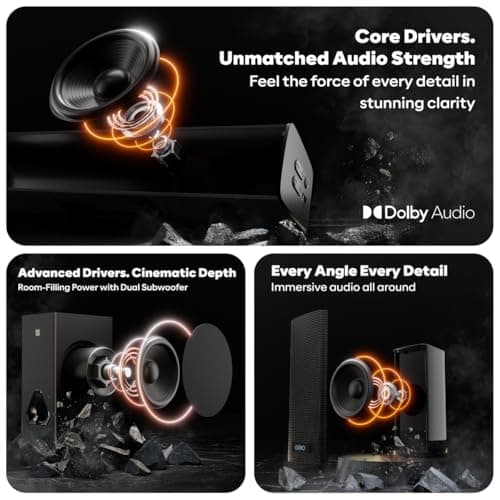 GOVO GoSurround 888 | 625W,True Dolby Audio, Dual 6.5" Subwoofers with Dual Satellites,5.2 Surround Soundbar, HDMI ARC, Opt,AUX,USB, Bluetooth,3 Equalizer Modes,LED Display & Remote (Platinum Black) 4