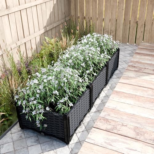 YUCCABE ITALIA Raised Garden Beds Indoor Outdoor Large Plastic Elevated Planter Boxes with Legs and Drainage Holes for Vegetables, Flowers, Herbs, Tomatoes Heat & Frost Resistant for Patio/Balcony 2