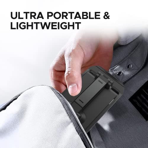 Amkette Ergo Desk Phone Holder, Foldable Mobile Stand with Height Adjustable Design and Anti-Slip Silicone Grips for Office and Home use, Compatible with Smartphones and Tablets (Black) 5