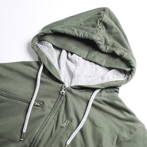 NOBERO Olive Green Men's Travel Cotton Solid Plain Hoody Sports Winter Gym Workout Running Travel Trekking Hooded Sweatshirts and Hoodies for Men Boys Cotton Winter Casual Wear -S 3