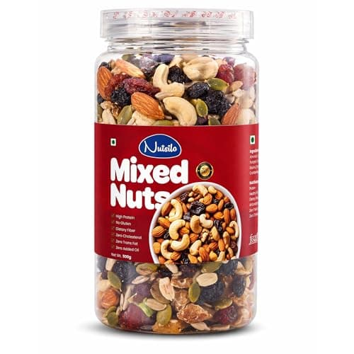 Nutsilo Mixed Dry Fruits Trailmix 250g | Premium Dry Fruits Mixed Pack | Protein & Fiber Rich Healthy Trail Mix | Hygienically Packed for Daily Nutrition