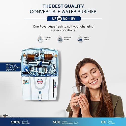 ROYAL AQUAFRESH Copper Audy Sedimentation 12 Ltr RO+UV+UF+TDS 14 Layer Water Purification Advance Technology Electric Water Purifier (1 Year Warranty On Pump & SMPS) 4