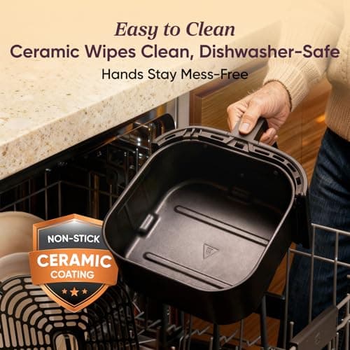 COSORI Air Fryer 5 QT (4.7 Litre) Black, 1500W Fast Cooking 9 Preset Menu, 30 Recipes Cookbook, Grill, Broil, Roast, Toast, Bake, Reheat, Defrost, Digital Touch Panel (CAF-L501) 4