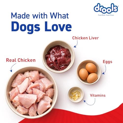 Drools Adult Wet Dog Food 0.9kg (150g x 6) Pack of 6 | Real Chicken and Chicken Liver Chunks in Gravy | Healthy Skin and Coat | Maintains Joint Health | Better Digestibility and Health 6