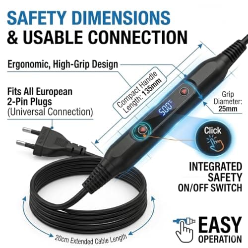 ElectroSea 13-in-1 Soldering Iron Tool Kit 80W Fast Heat up LCD Soldering Gun Welding Tools with ON/OFF Switch, 180-500°C Adjustable Temp Range, Includes Tips, Desoldering Pump, Stand, Tweezers 5