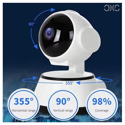 OneXsale Indoor CCTV Camera 1080P HD WiFi Security Camera with Night Vision, Motion Detection, Two-Way Audio, Remote Viewing & SD Card Support for Home & Office (Without Antenna) 5