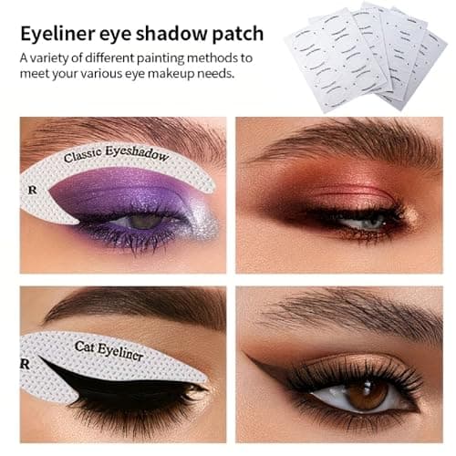 WINKELEN Reusable Eyeliner Stencil for Perfect Winged Eyeliner | Cat Eye Makeup Template Stickers | Smokey Eye & Eyeshadow Guide Tool for Beginners & Professionals | 32 Pair Eye Makeup Stencils 2