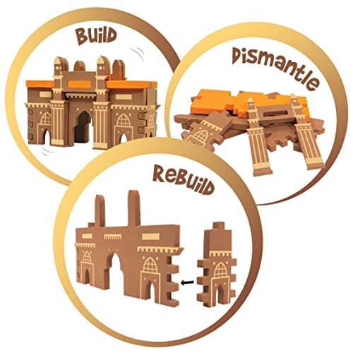 Imagimake Mapology Monuments of India - Sun Temple & Gateway of India - Construction Set - Educational Toy for Boys & Girls Above 5 Years 3