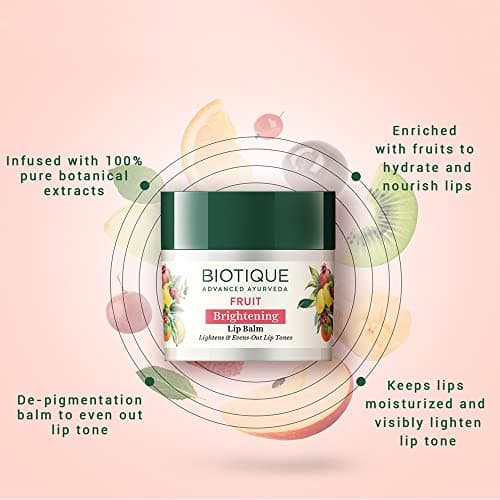 Biotique Fruit Whitening/Brightening Lip Balm | Hydrated and Nourishing Lips| Visibly Lighter Lips | Evens Out Lip Tone | De-pigmentation Balm |100% Botanical Extracts| All Skin Types | 12G 3