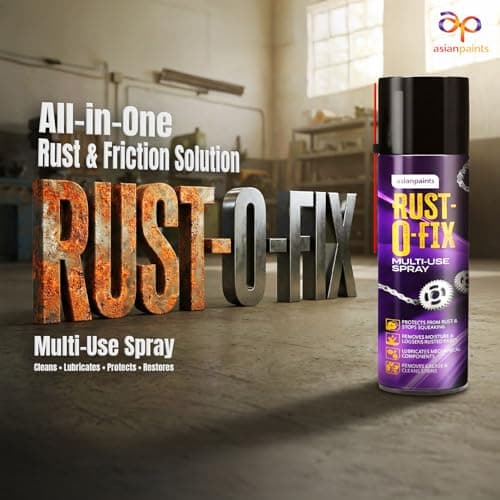 Asian Paints Rust-O-Fix Multi-Use Spray – 250ml | Protects from Rust, Removes Moisture & Sticky Residue | Lubricates, Cleans & Loosens Jammed Parts | For Home Improvement & Auto Maintenance 2
