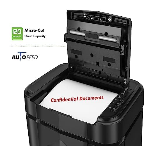 Aurora Professional Grade AU125MA 120-Sheet Auto Feed High-Security Micro-Cut Paper Shredder/60 Minutes/Security Level P-5 3