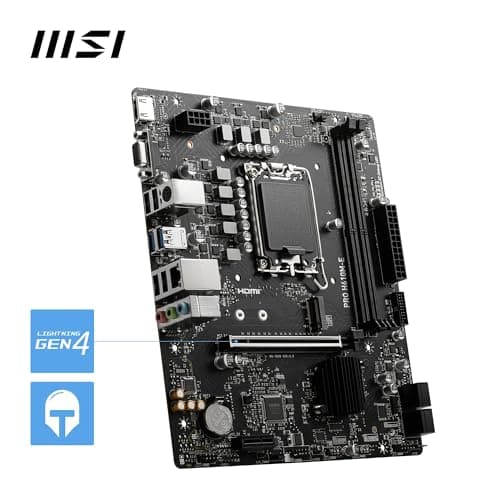 MSI PRO H610M-E Motherboard, Micro-ATX - Supports 14th/13th/12th Gen Intel Core Processors, LGA 1700 - DDR5 Memory Boost 5600MHz/MAX, PCIe 4.0 x16 Slot, M.2 Gen3 Slot 5