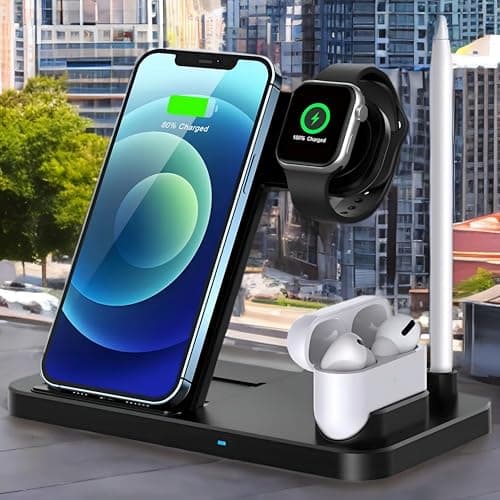 Magnetic Multi Purpose, Smart Mult Function Devices Docking Station Stand, 40W Best 4 in 1 Foldable Wireless Fast Mobile Charging Station for Multiple Devies with iPhones, iWatch, Airpods, Pencil