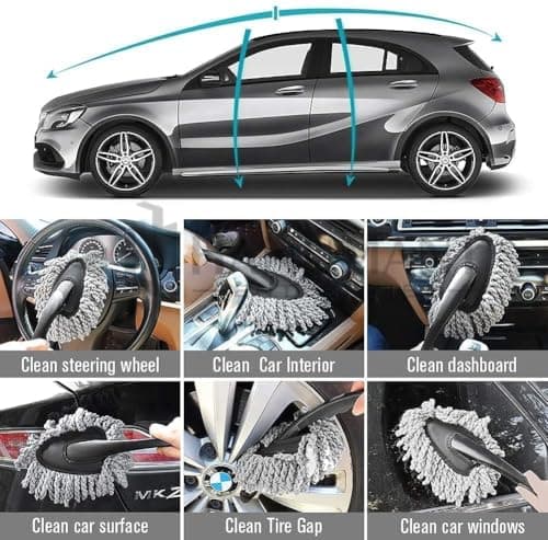 Venozo10 PCS Car Cleaning Kit Combo Car Vacuum Cleaner | Complete Car Interior Cleaning Kit | Car Duster, Detailing Brush, Anti Fog Spray & Microfiber Cloth,car dustbin | Car Accessories Set 5
