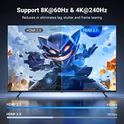 UGREEN 8K HDMI Cable Ultra HD High Speed 48Gbps HDMI 2.1 8K 60Hz Support Dynamic HDR, Dolby Vision, eARC, Compatible for Xbox One, Nintendo Switch, PS4 Pro, Samsung TV, Roku, Nylon Braided (6FT) 3