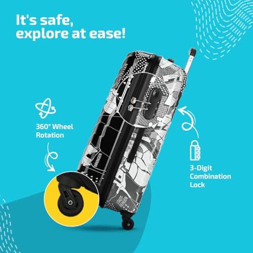 Skybags Large Acrylonitrile Butadiene Styrene (Abs) Trooper Check-in Size Hard Luggage (75Cm) | Luggage Trolley with 4 Spinner Wheels and Resettable Combination Lock | Black 5