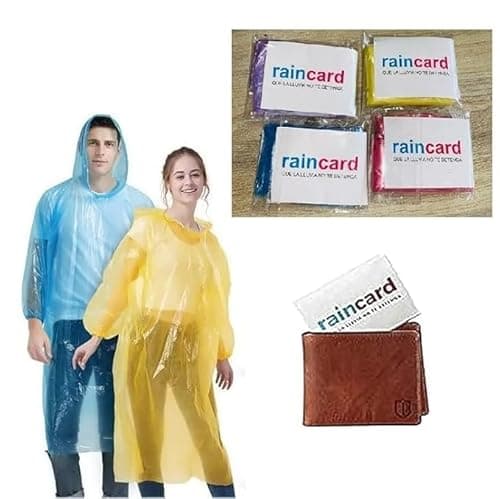 SMARAN Poncho Raincoat with Hood Water Resistant Rain Protection Rainsuit Reusable Raingear for Outdoor Traveling (Random Color, Pack of 4)