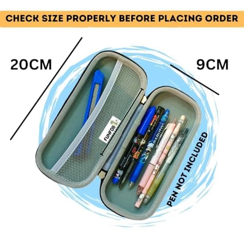 Funfob Polyester Demon Slayer Pencil Case For School & College | Zenitsu & Others, Black 2