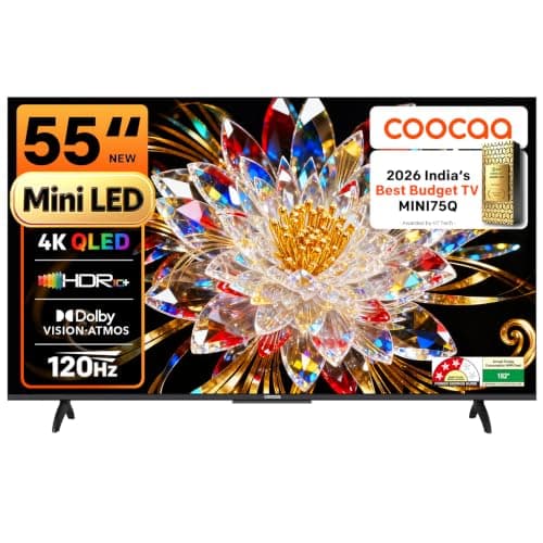 coocaa 138 cm (55 inches) 4K Ultra HD Smart Mini LED QLED Google TV 55MINI75Q