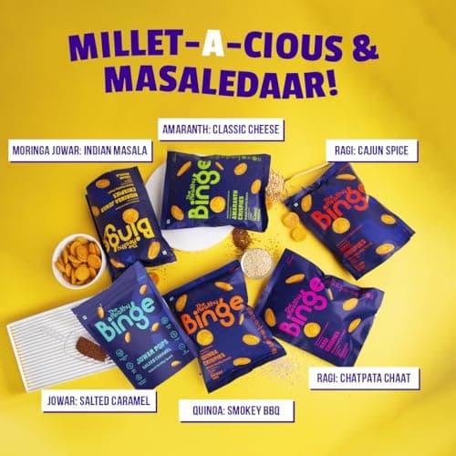 The Healthy Binge Assorted Snacks Combo - Baked Millet Chips, No Palm Oil, Protein Rich, Healthy Snacks for Kids and Adults | Chips Combo (Pack of 6) 4