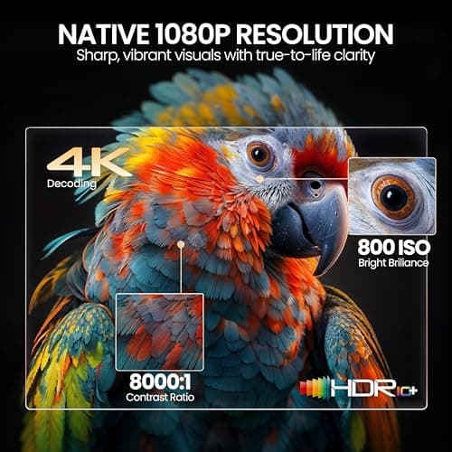 E Gate Duster 8X Projector 4k Ultra HD | Official Netflix, Prime, Sony | 100% DustFree & Certified Android Whale OS | 8X Brighter, 1080p Native, Fully Automatic, HDMI-ARC, Chat GPT Voice Remote, EGATE 6