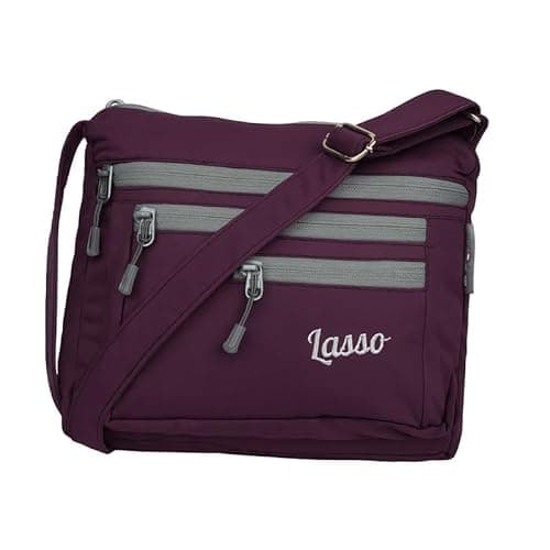 Lasso® Stylish Multi-Pocket Crossbody Waterproof Sling Bag For Women with Adjustable Strap | Stylish Latest Ladies one side bag and purse for women & girls | 5 L Capacity & 5 Multiple Pockets with Zip