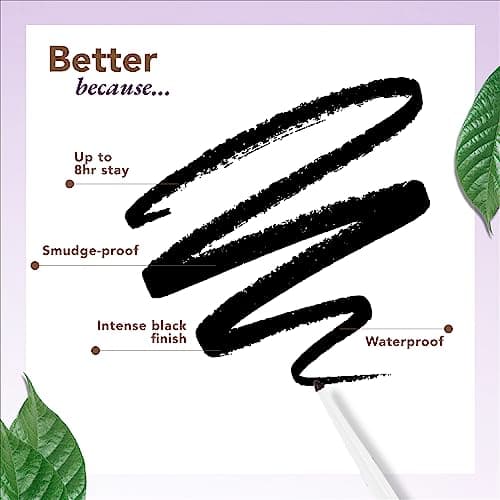 Organic Harvest Midnight Kohl | Intense Black Waterproof Kajal Pencil | Certified Organic, 0.30gm 4