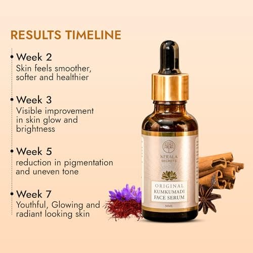 Original Kumkumadi Face Serum – Ayurvedic Night Serum with Saffron, Manjistha & Sandalwood for Glowing, Bright & Even-Toned Skin – Natural & No- Chemical (30 ML) 3