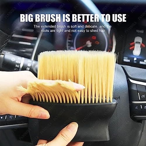 Sounce Car Interior AC Vents Cleaning Brush Soft Duster Interior Cleaning Dusting Tool for Automotive Accessory Car Cleaning Brush AC Vent Dashboard Dust Dirt Cleaner Gadgets Cleaning Brush (Black) 4